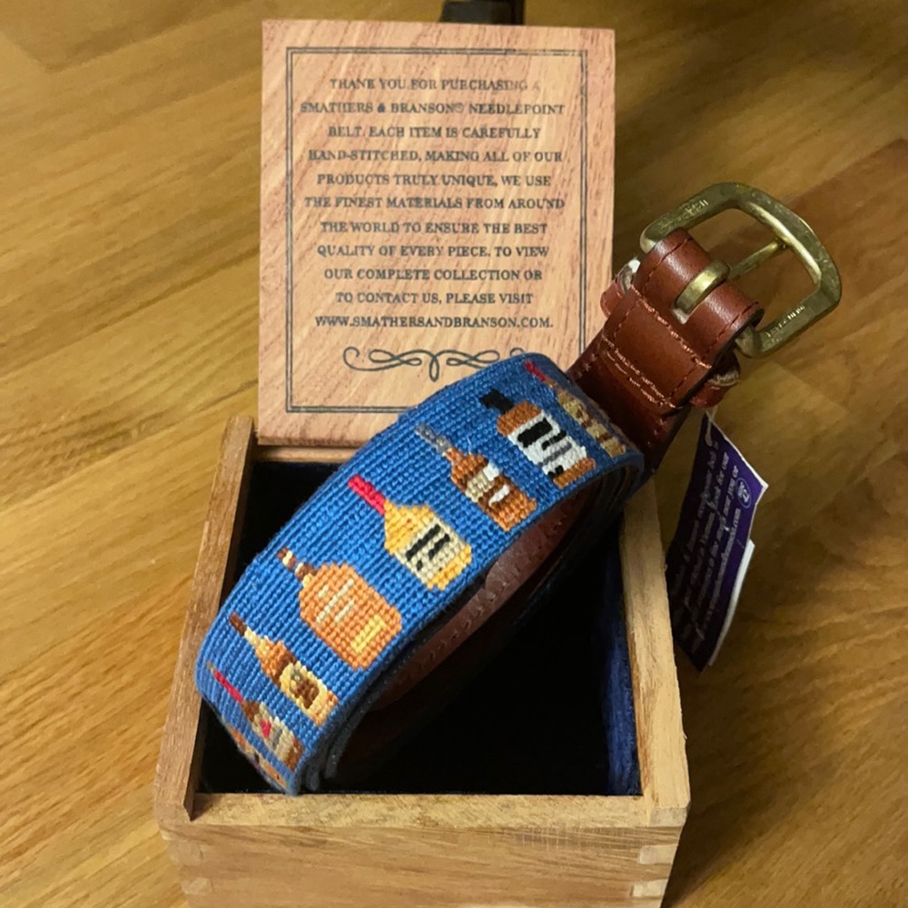 Smathers & Branson Needlepoint Bourbon Belt